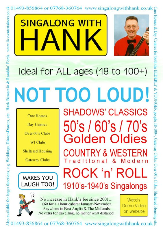 Singalong with Hank flyer (front)